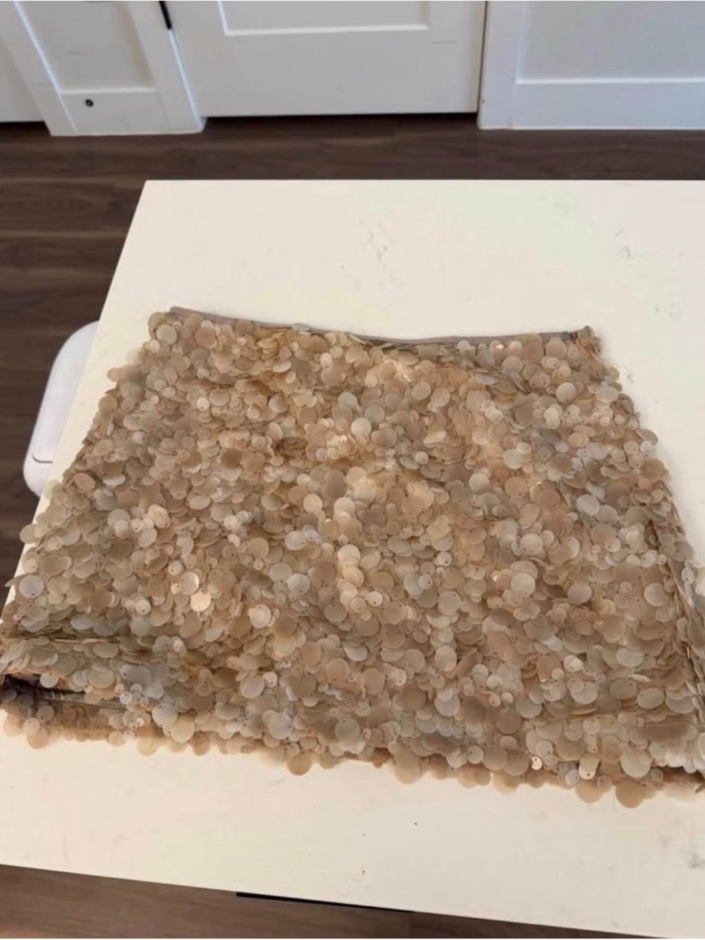 Zara Beige Sequin Mini Skirt